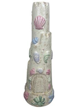 Vtg Large Ceramic Sandcastle Seashell Coastal Nautical Beach Decor Sculpture